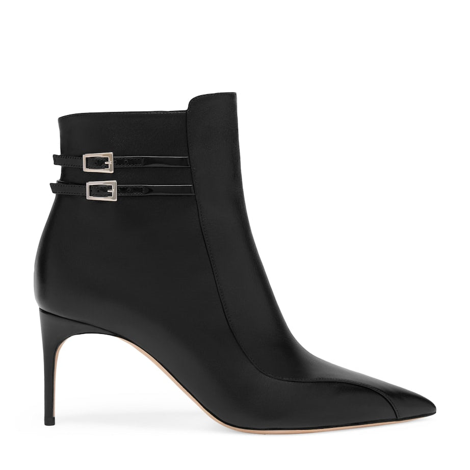 Black Leather Giordana Ankle Boots 70