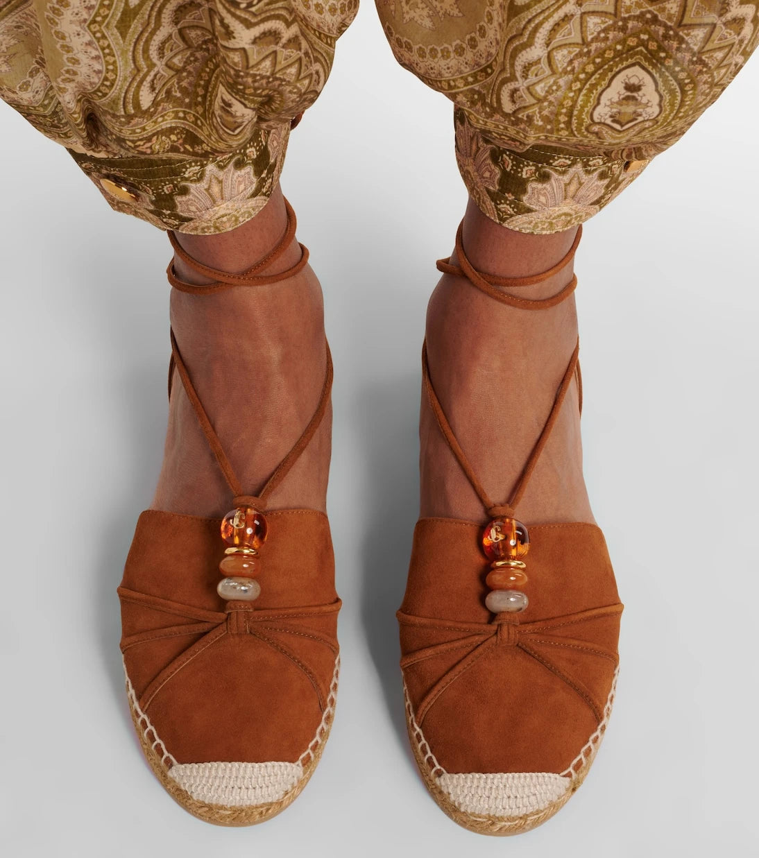Jimmy Choo - Lemi embellished suede espadrilles