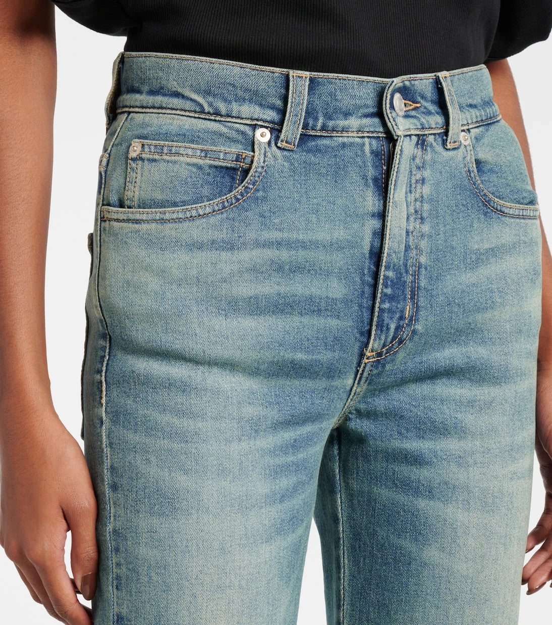 McQueen - Faded flared jeans