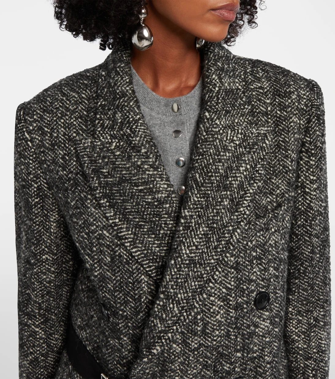 Isabel Marant - Ebyane chevron wool-blend tweed coat