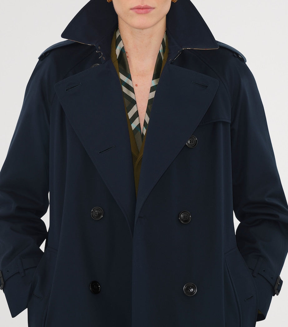 Blue Gabardine Long Waterloo Heritage Trench Coat