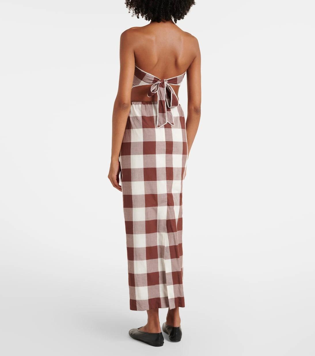 Posse - Mira gingham cotton maxi skirt