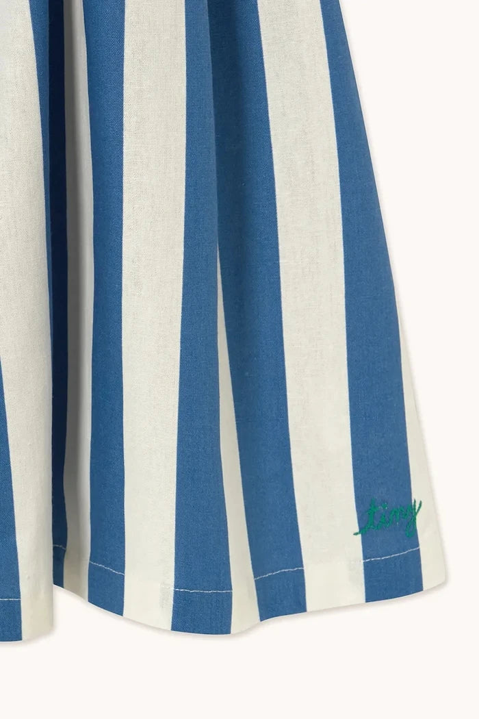 Tinycottons LIGHT NAVY STRIPES DRESS Keten Çocuk Elbisesi