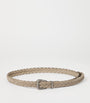 Brown Leather Braided Belt