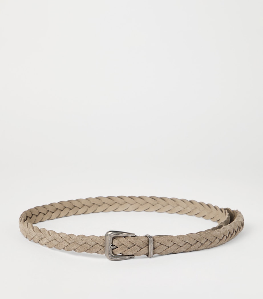 Brown Leather Braided Belt