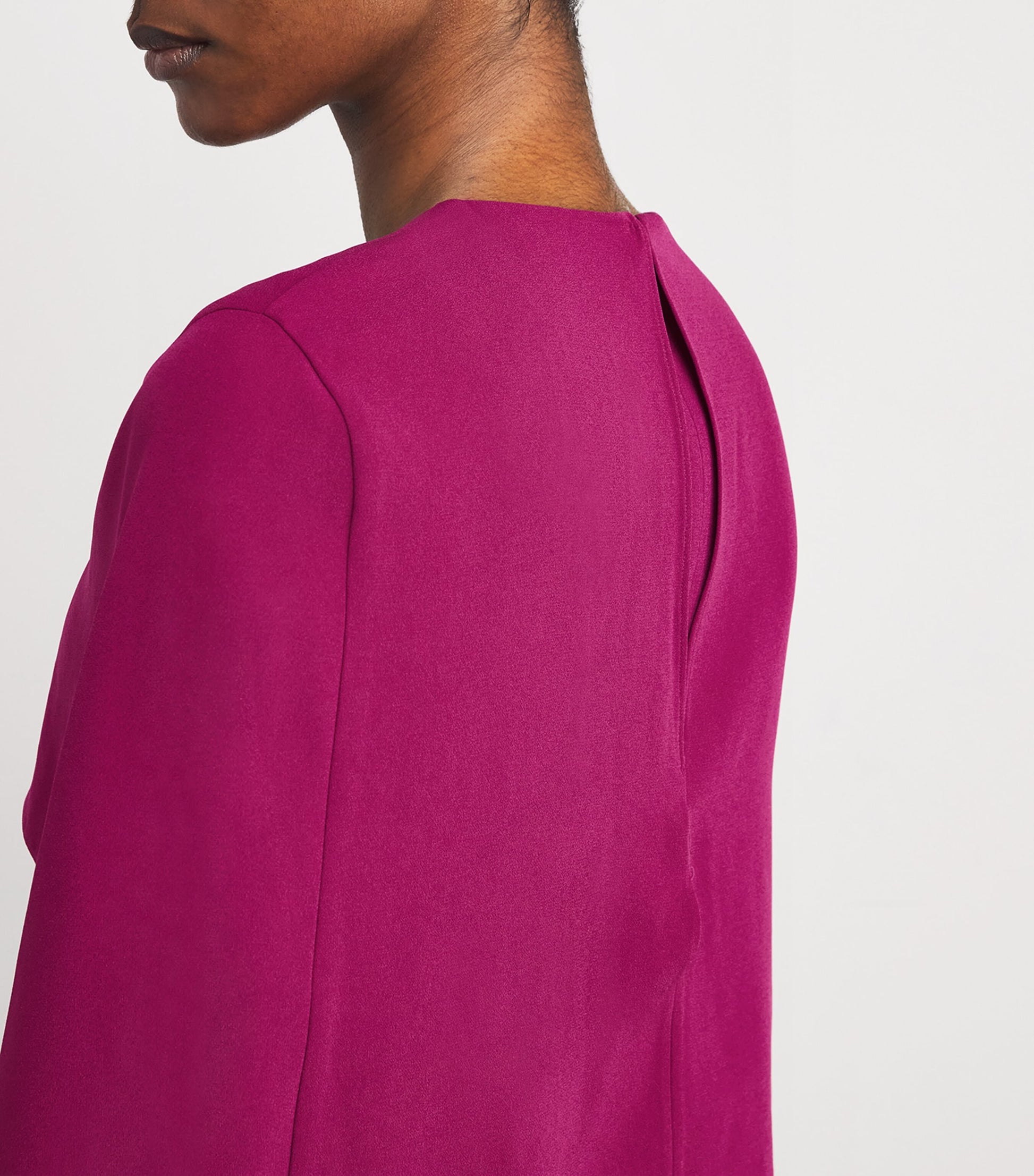 Roland Mouret Pink Satin Crepe Midi Dress