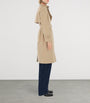 Burberry Yellow Cotton Check-Collar Trench Coat