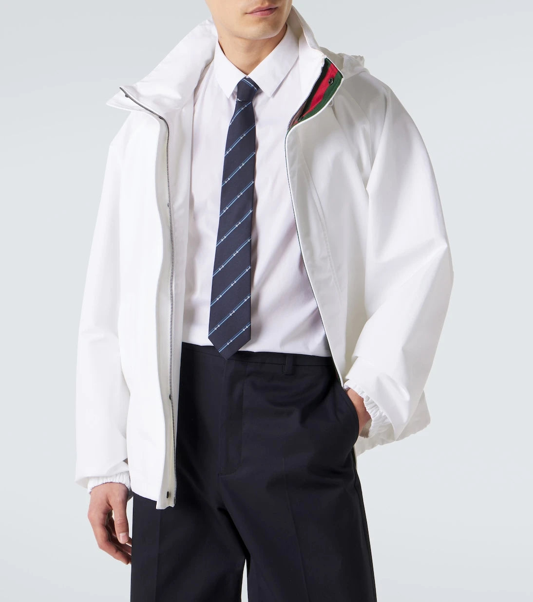 Gucci - Horsebit striped silk jacquard tie