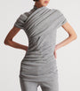 Balmain Grey Draped Knit Top