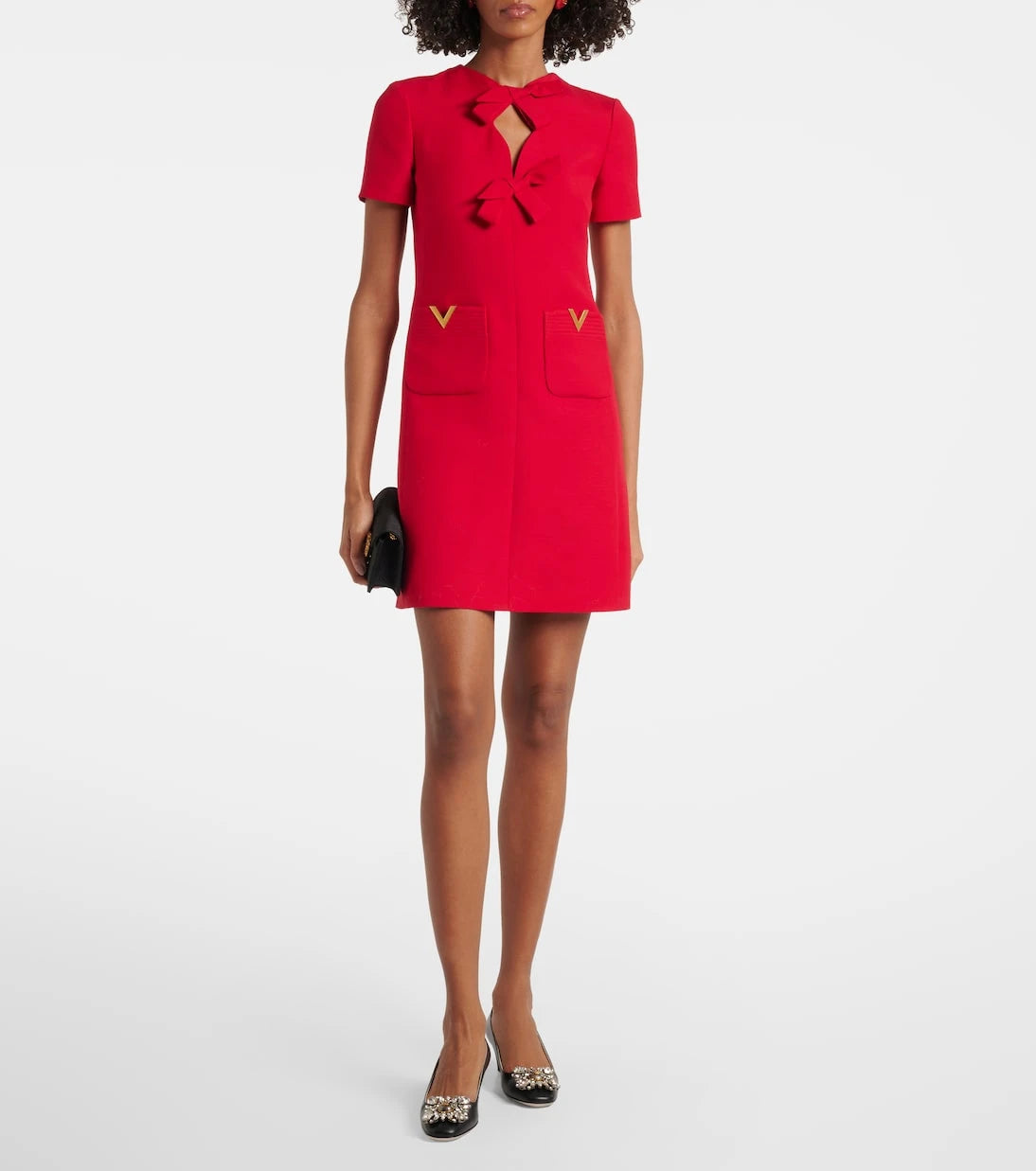 Valentino - Crepe Couture bow-detail minidress
