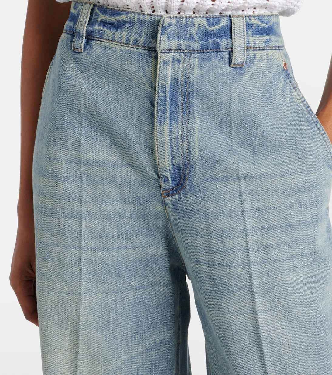 Brunello Cucinelli - Low Slung Monili wide-leg jeans