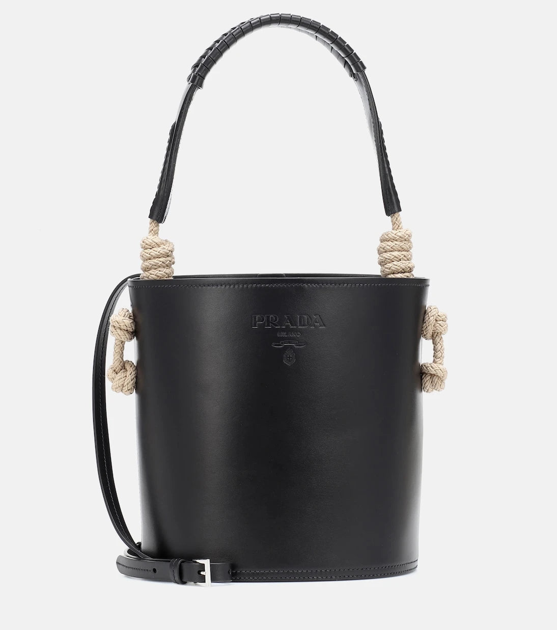 Prada - Tambour leather bucket bag