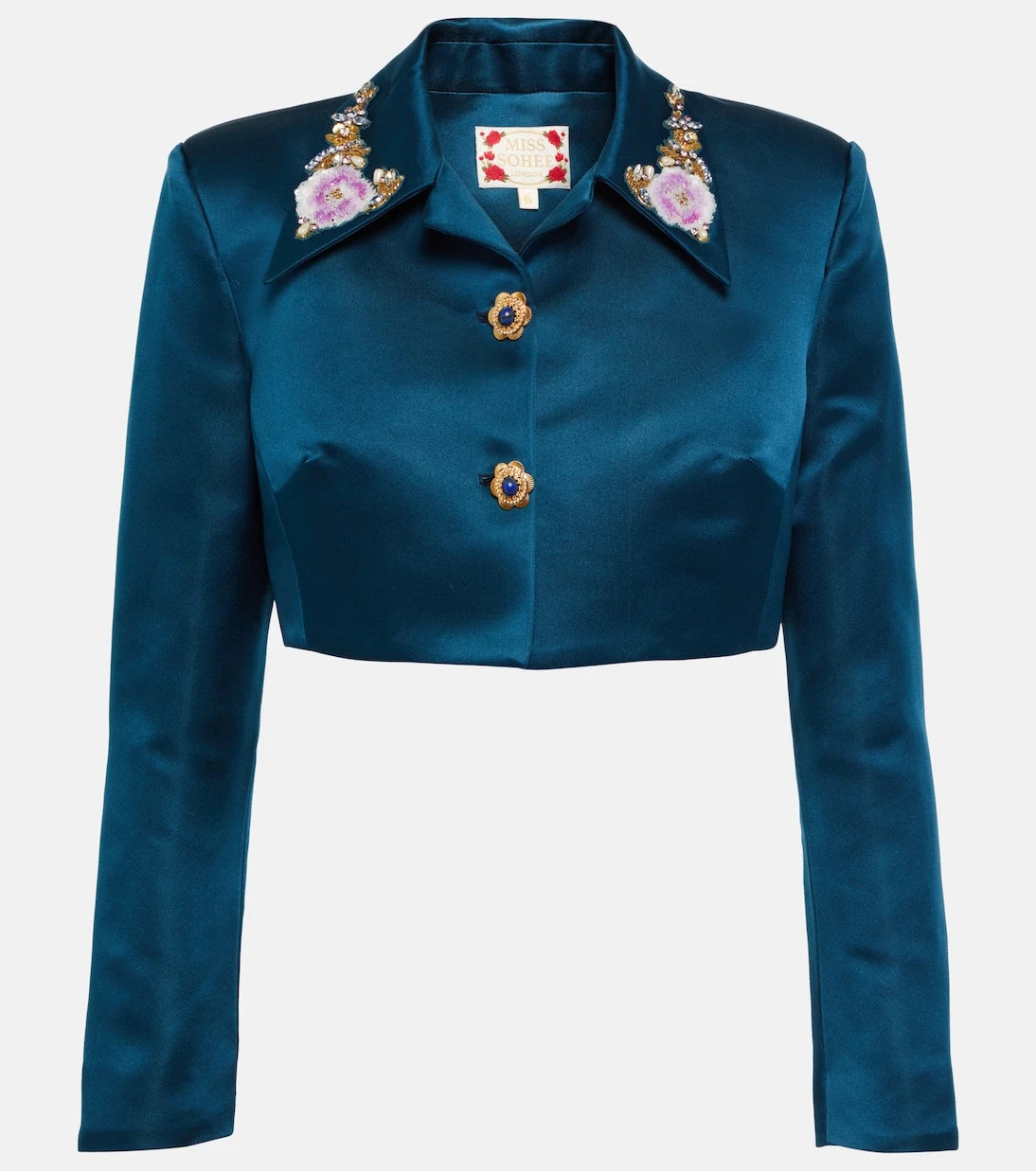 Miss Sohee - Silk crop top with Swarovski® crystals