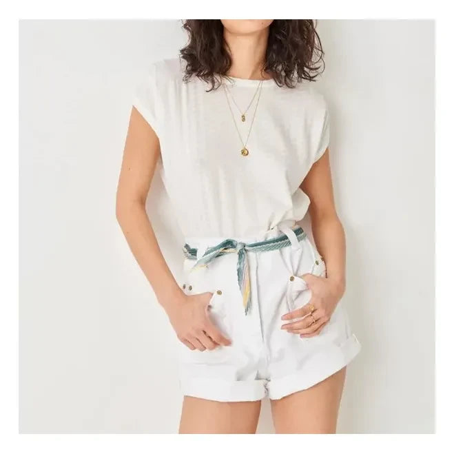 Sessùn - Sixto Jacquard T-shirt  | Ecru