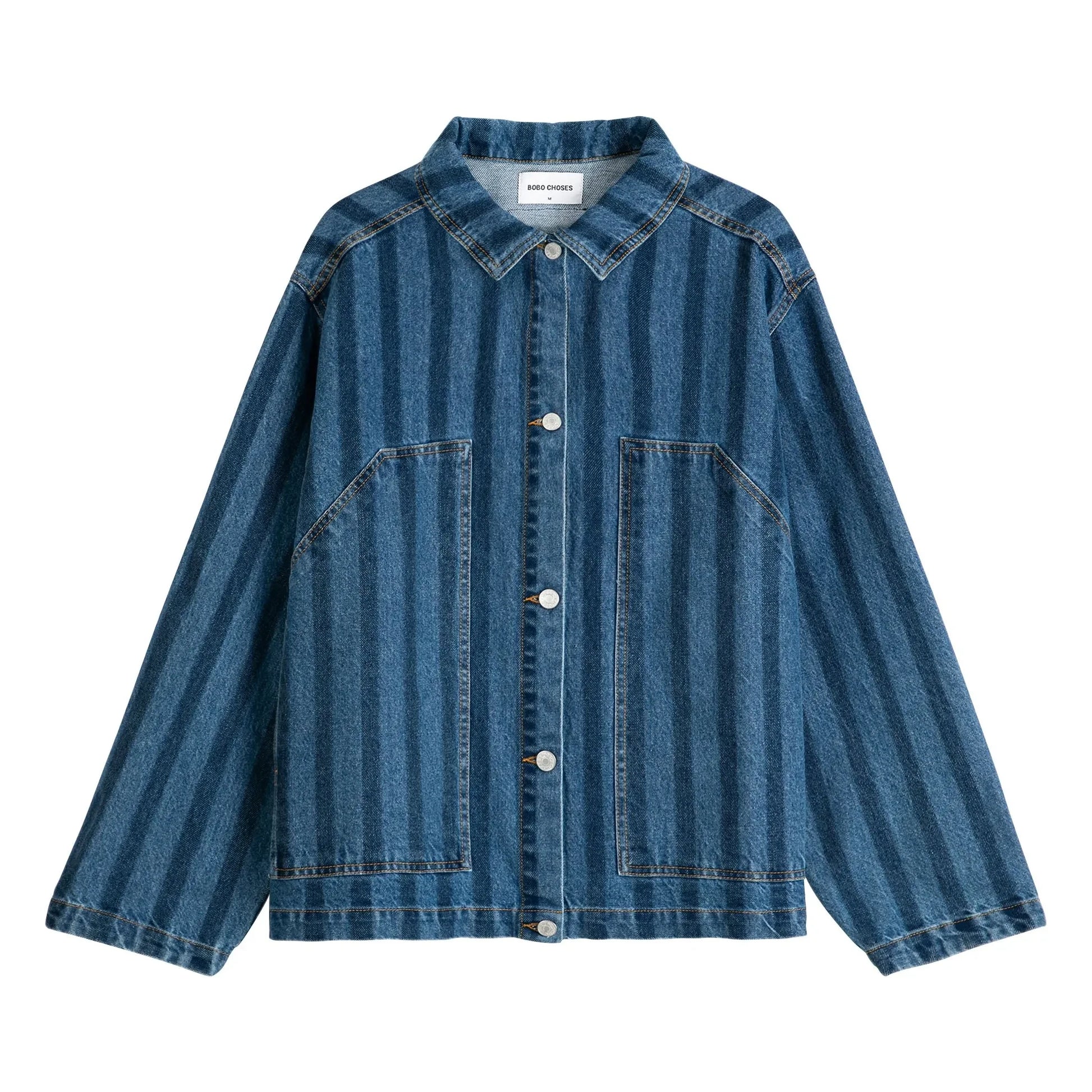Bobo Choses - Denim Stripes Organic Cotton Jacket | Blue