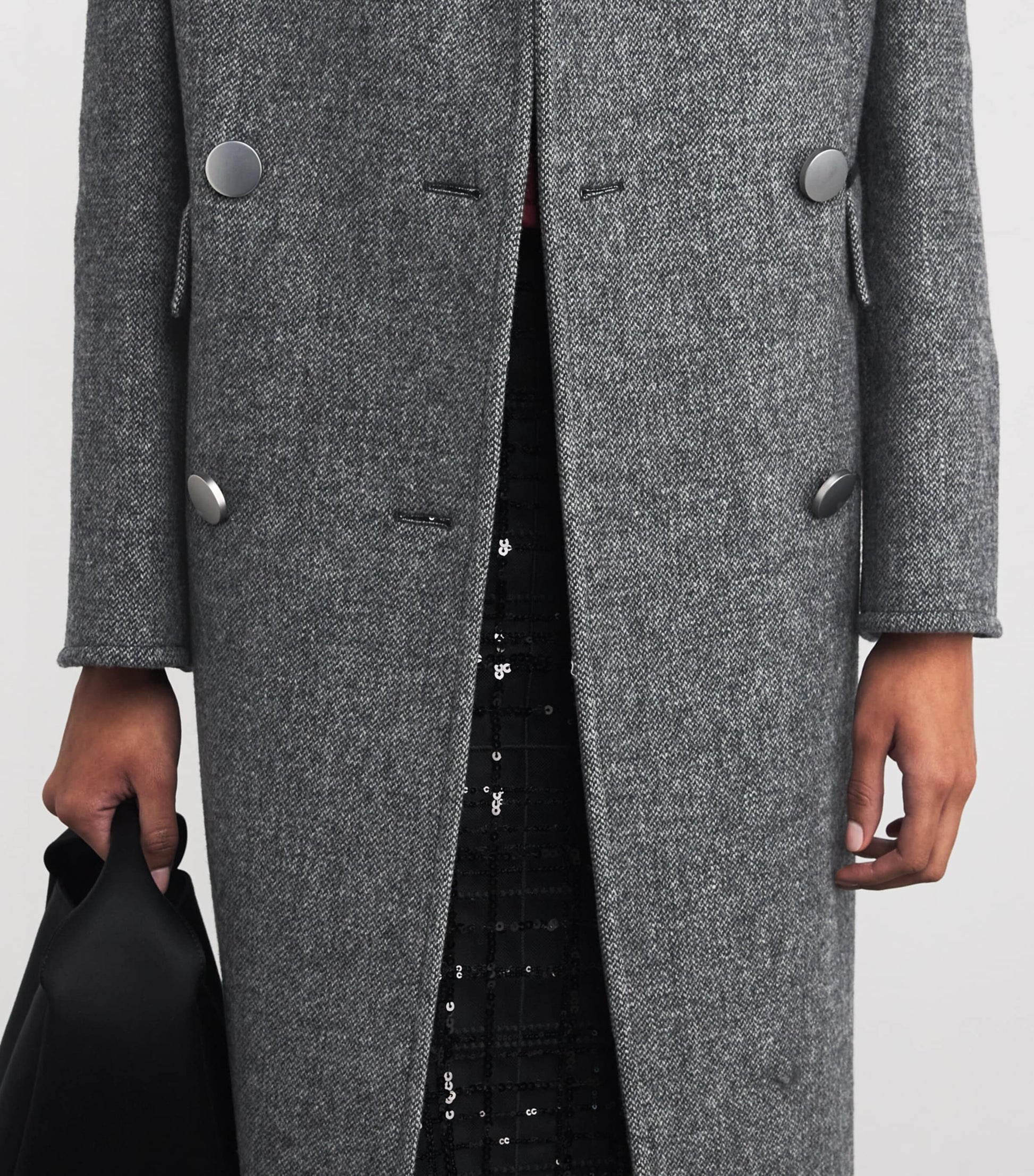 MAX&Co. Grey Wool Double-Breasted Coat