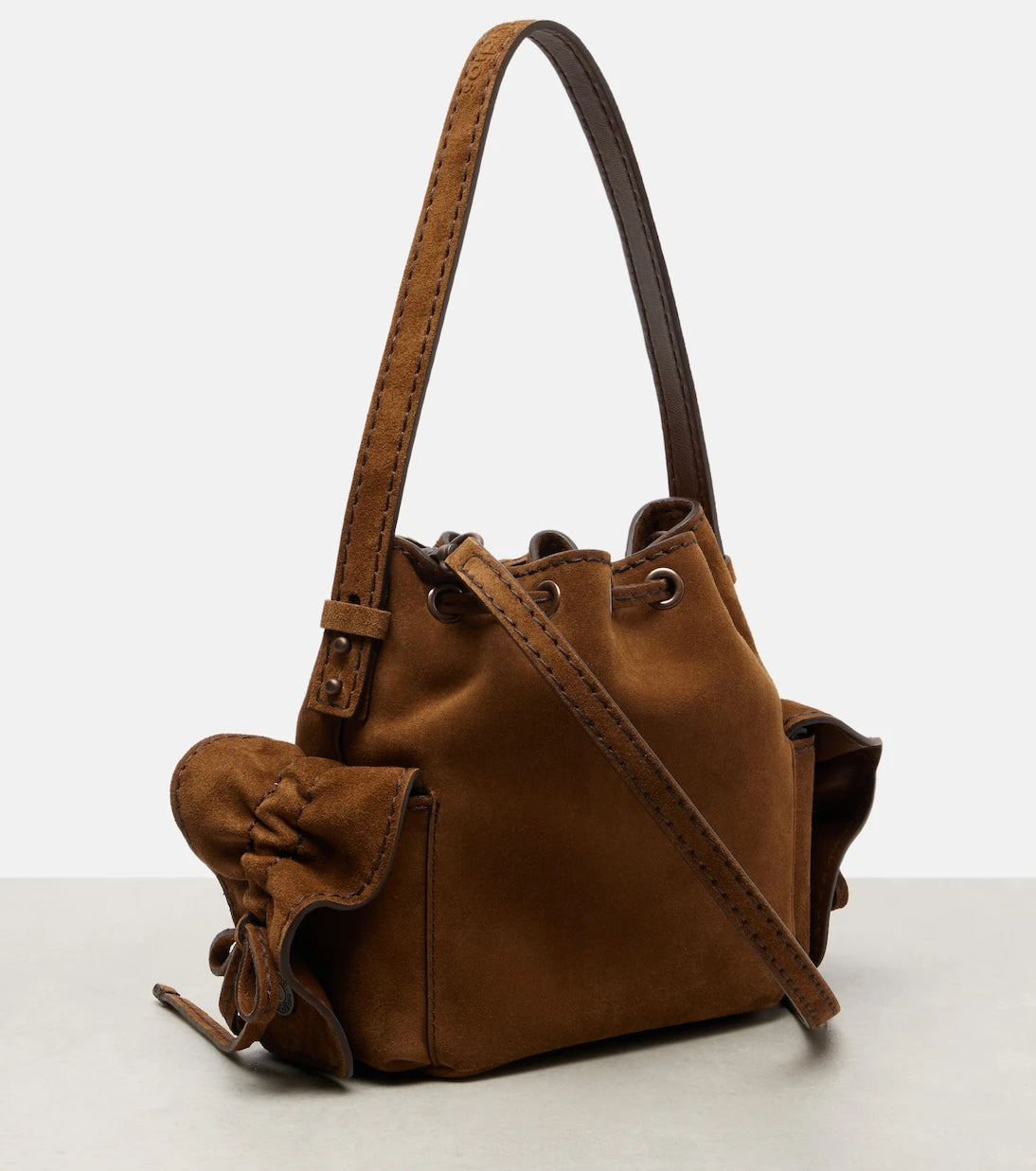 Acne Studios - Multipocket Mini suede bucket bag