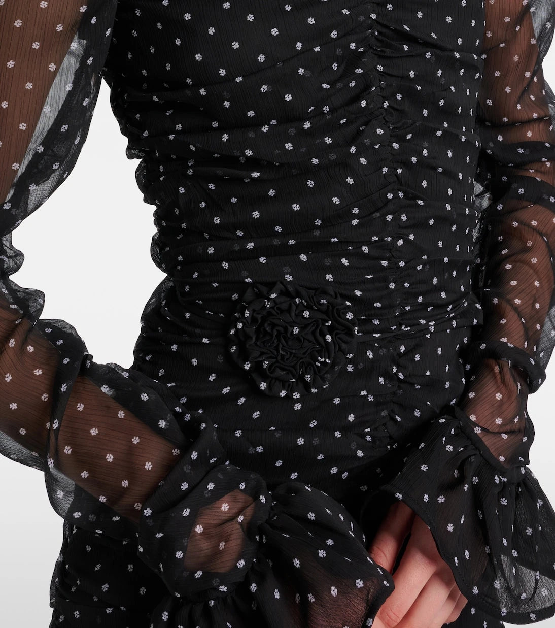 Rotate - Torana polka-dot ruched minidress