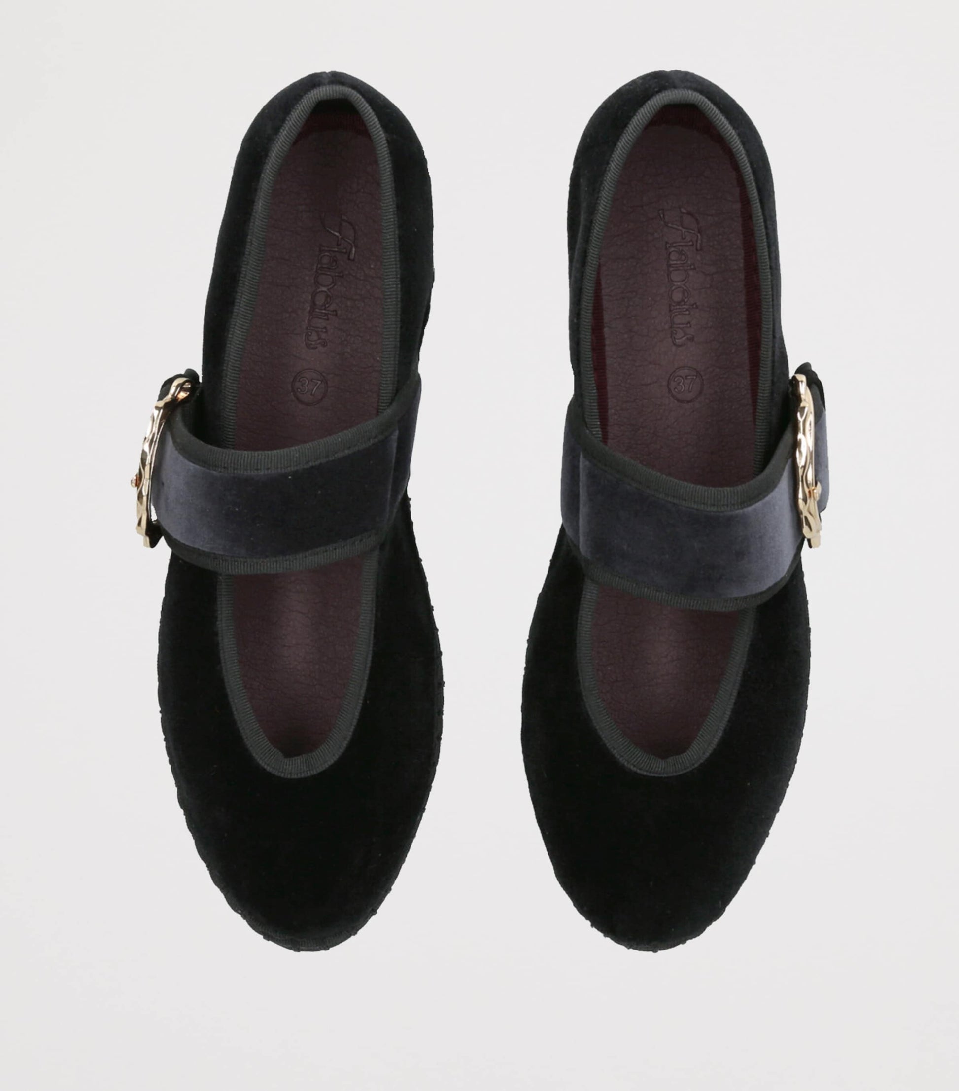 Flabelus Black Velvet Sophie Mary Janes