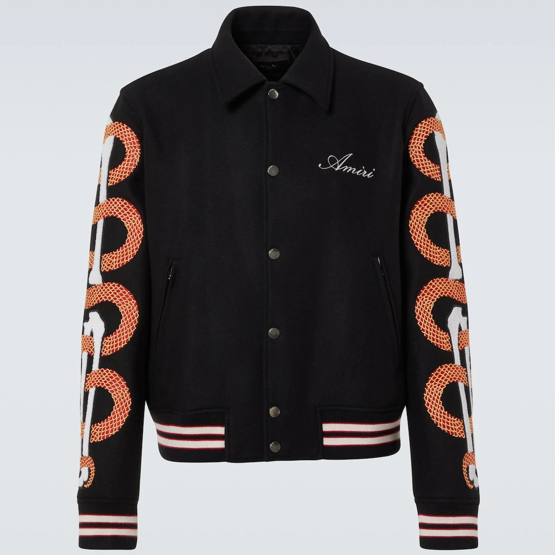 Amiri - Amiri Snake Bones wool-blend varsity jacket