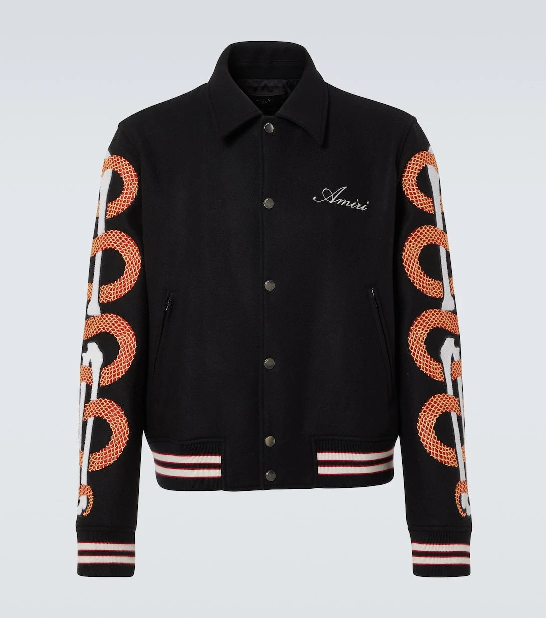 Amiri - Amiri Snake Bones wool-blend varsity jacket