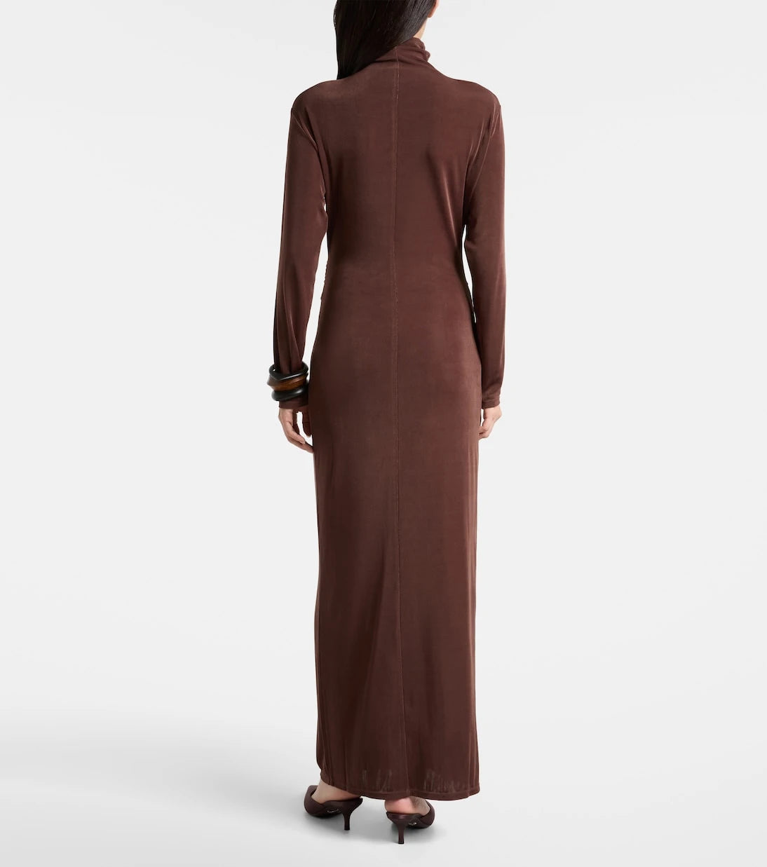 Xu Zhi - Gathered turtleneck maxi dress