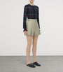 McQueen Brown Cotton Pleated Shorts