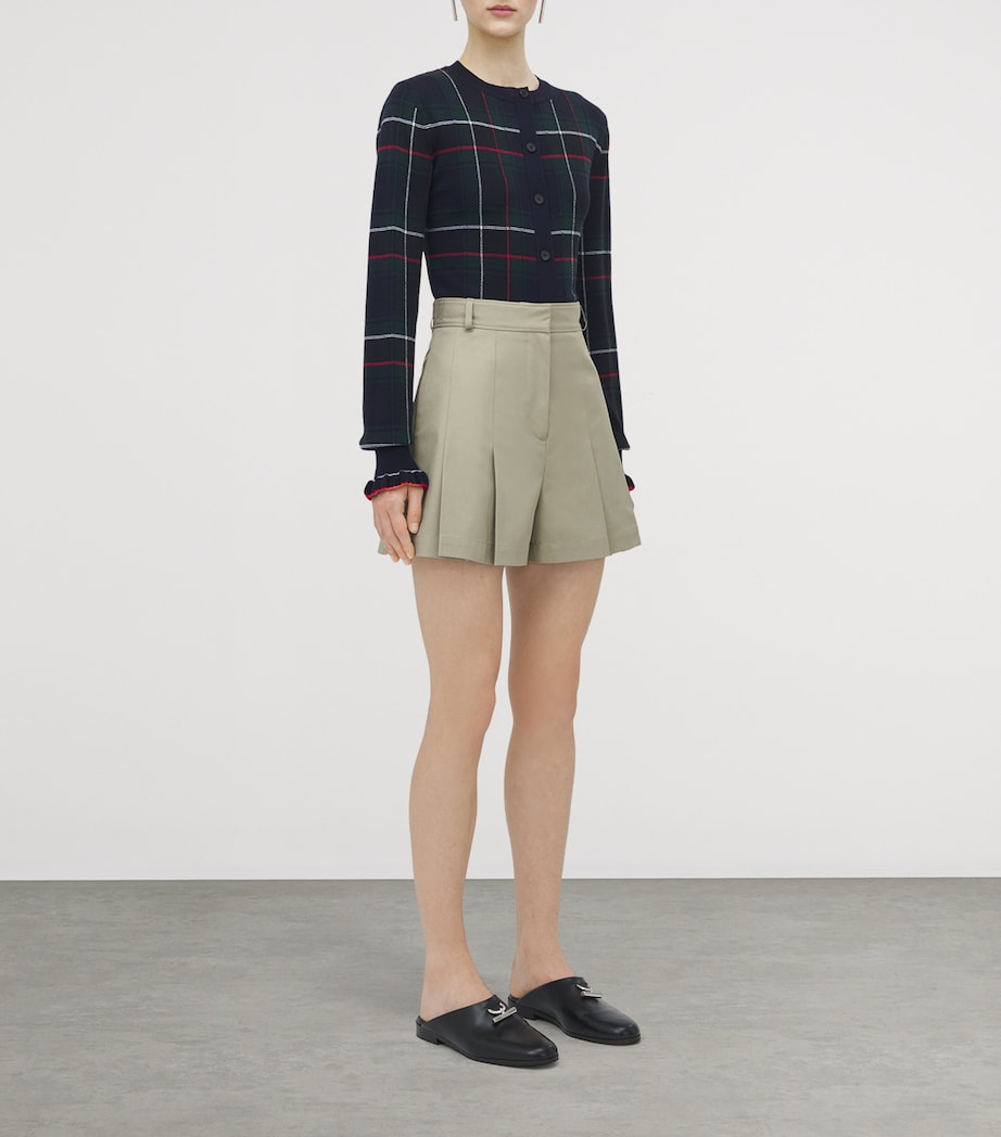 McQueen Brown Cotton Pleated Shorts