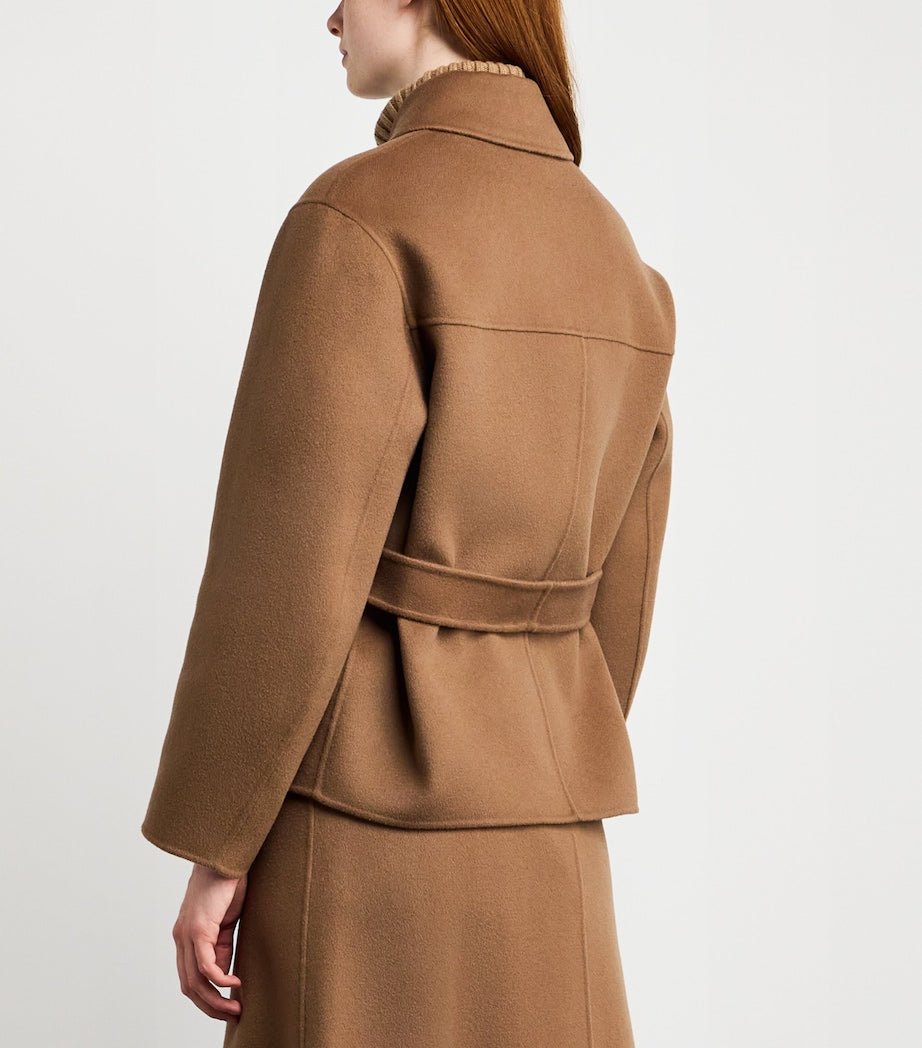 Max Mara Beige Virgin Wool Double-Breasted Coat