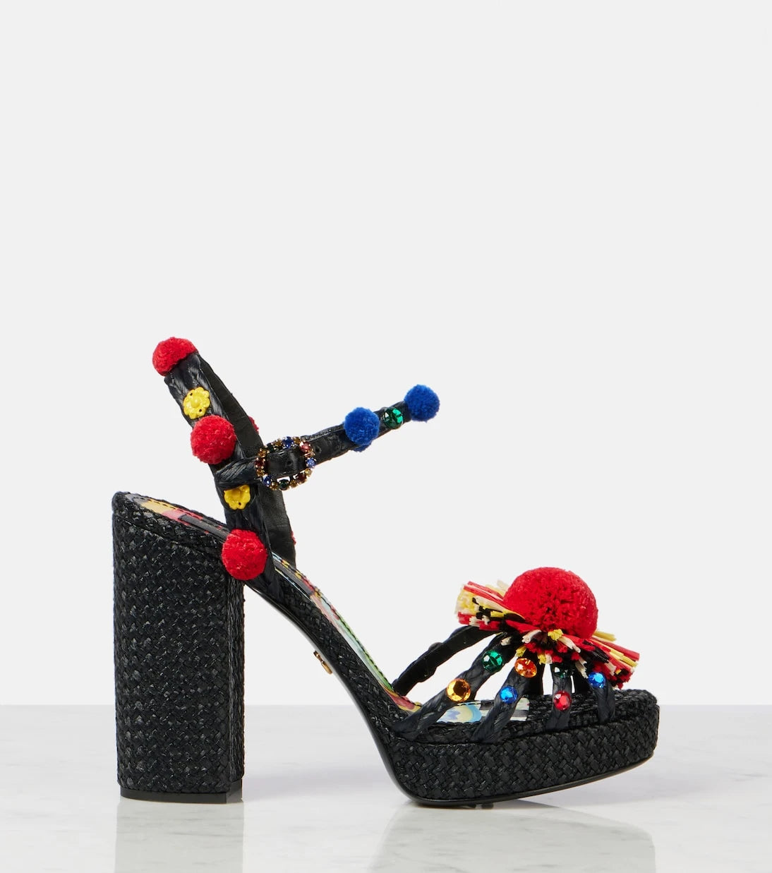 Dolce&Gabbana - 105 embellished raffia sandals
