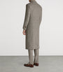 Grey Cashmere Donegal Tweed Double-Breasted Overcoat