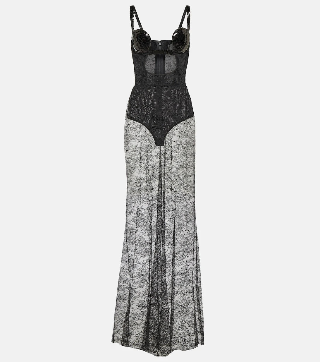 Nensi Dojaka - Cutout sequined lace-trimmed gown