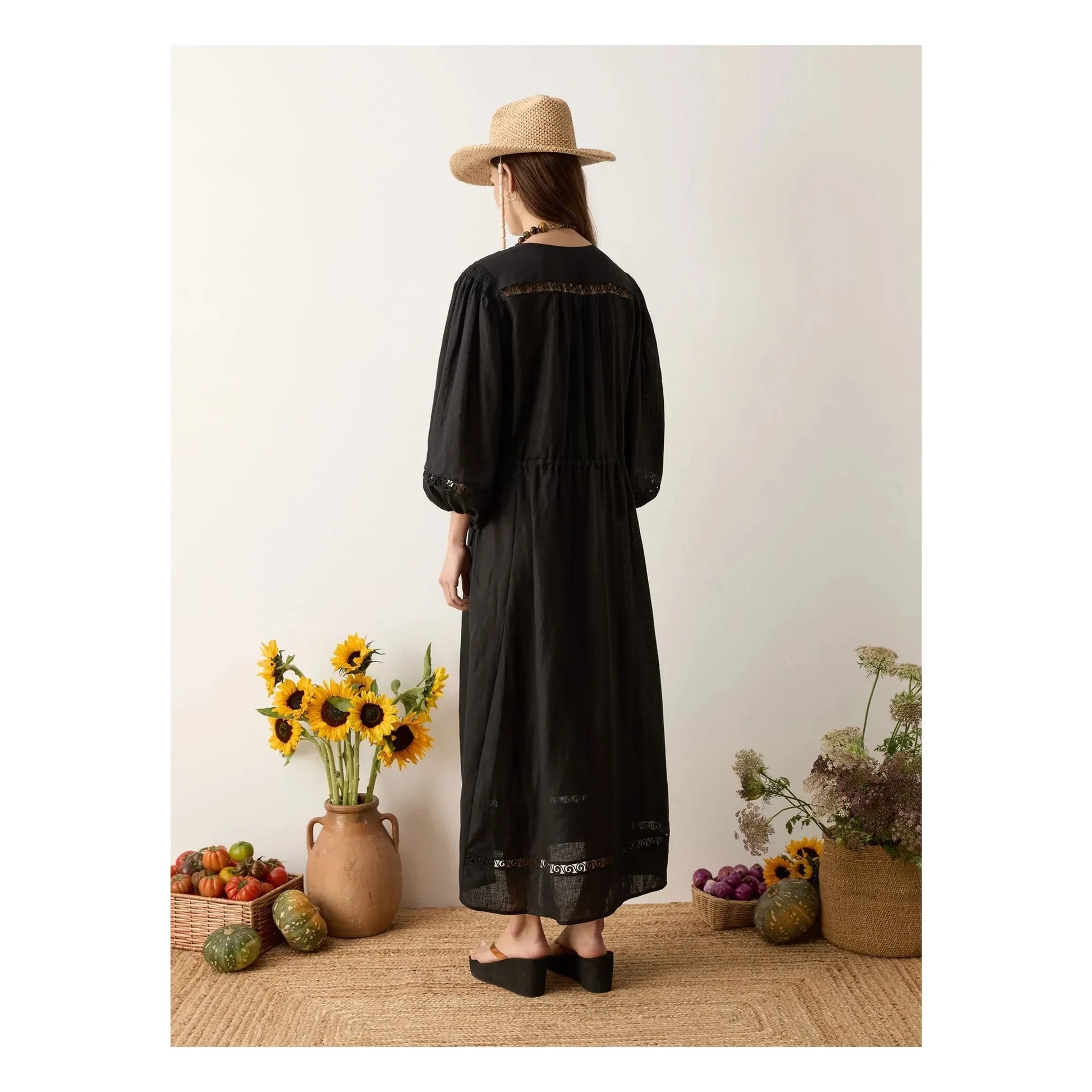 Boteh - Atlas Linen Smocked Dress | Black