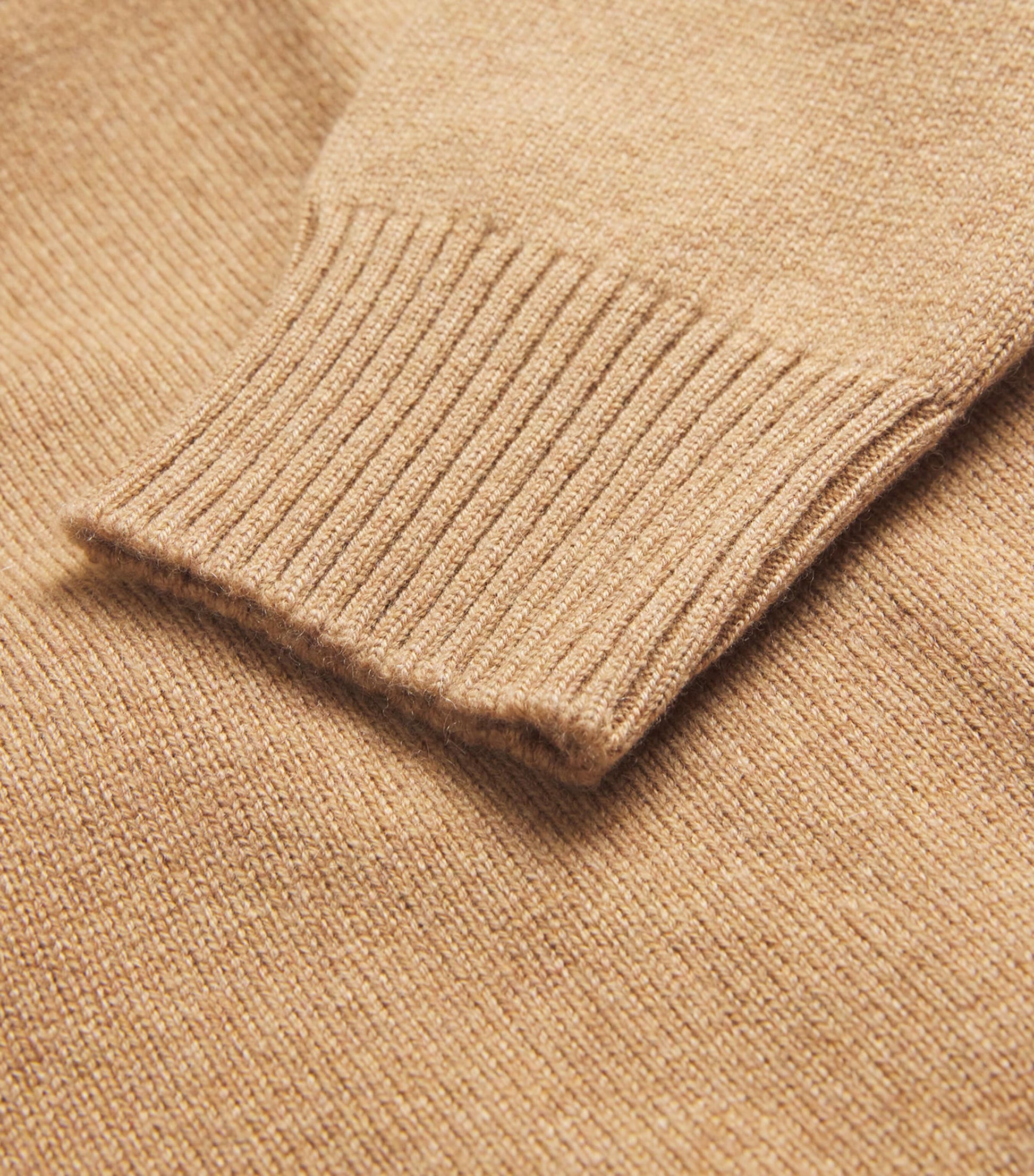 Beige Cashmere V-Neck Sweater
