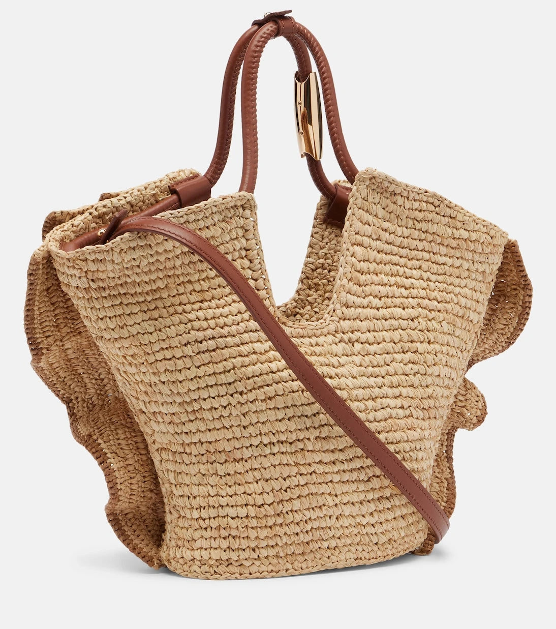 Zimmermann - Goldentime Small raffia top-handle bag