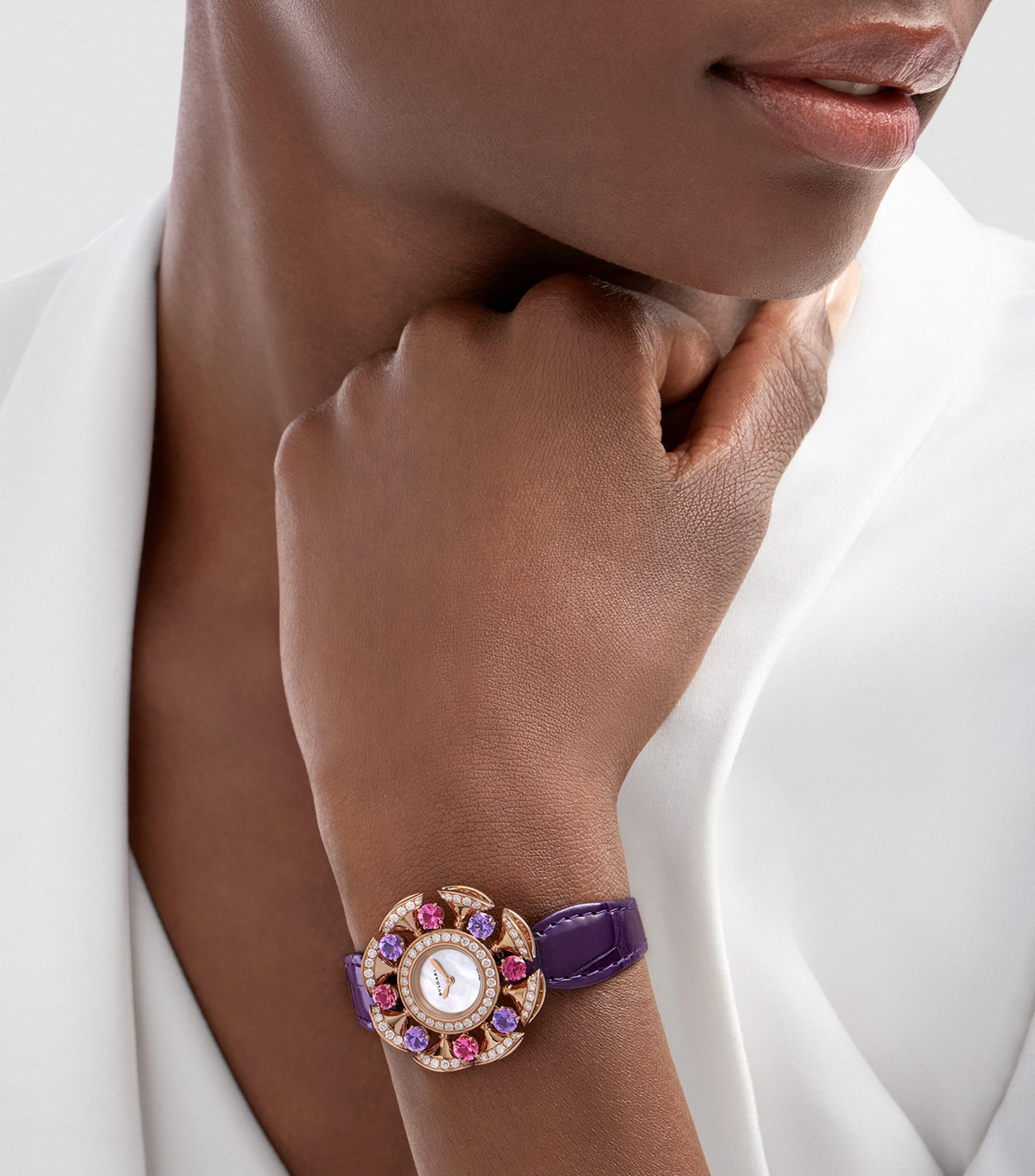 Rose Gold, Diamond, Amethyst and Pink Rubellite Divas' Dream Watch 33mm