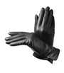 Aspinal Of London Black Women's Wool-Cashmere Lined Leather Gloves (Large)