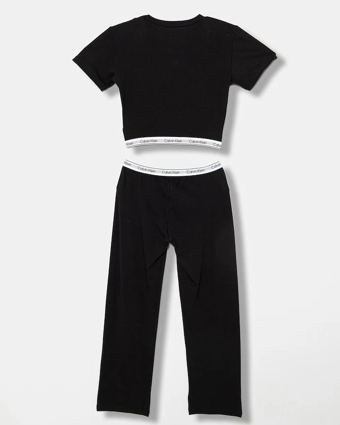 Calvin Klein Underwear çocuklar için pamuk ve elastan iki parçalı pijama