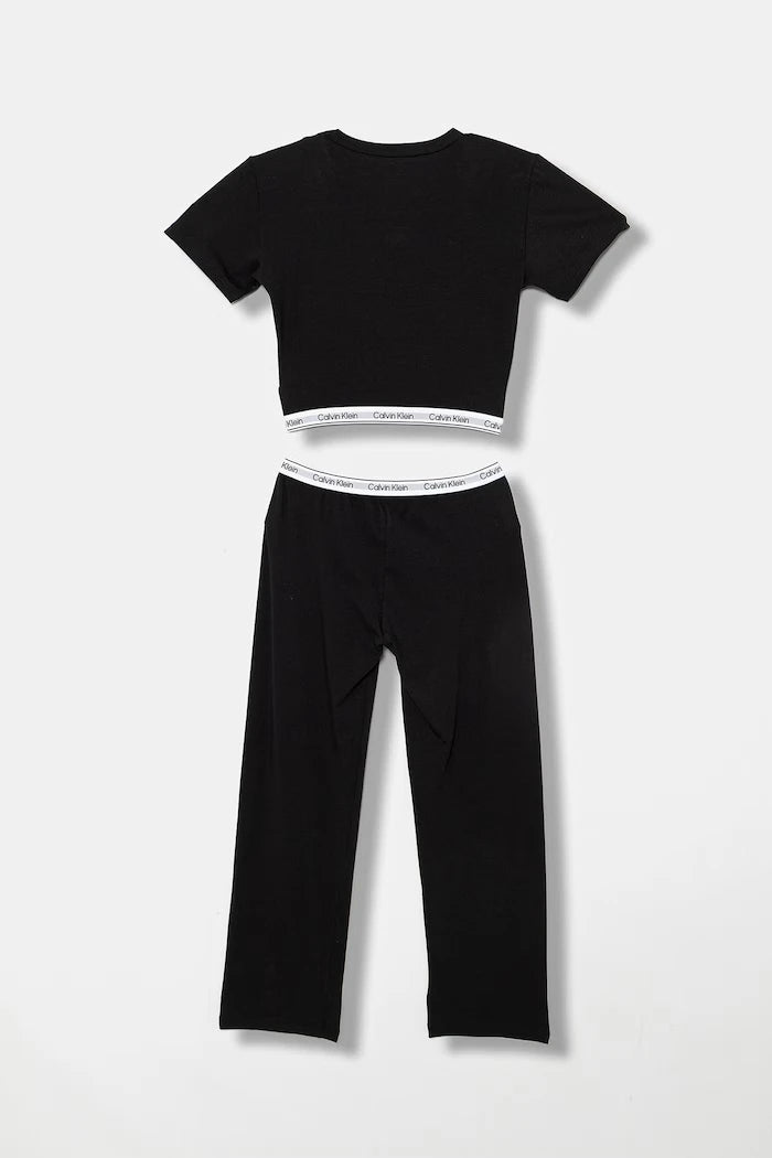 Calvin Klein Underwear çocuklar için pamuk ve elastan iki parçalı pijama