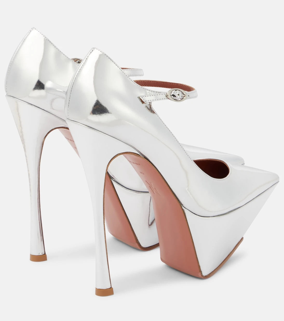 Amina Muaddi - Yigit metallic leather platform pumps