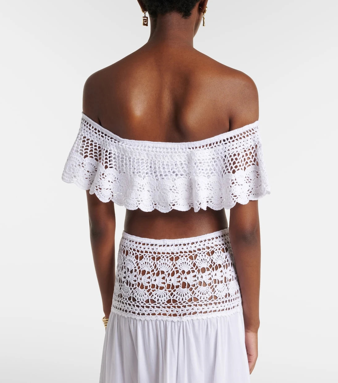 Anna Kosturova - Crochet off-shoulder cotton crop top