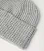 Cashmere Rib-Knit Beanie