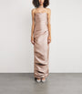 Marmar Halim Pink Draped Mikado Gown