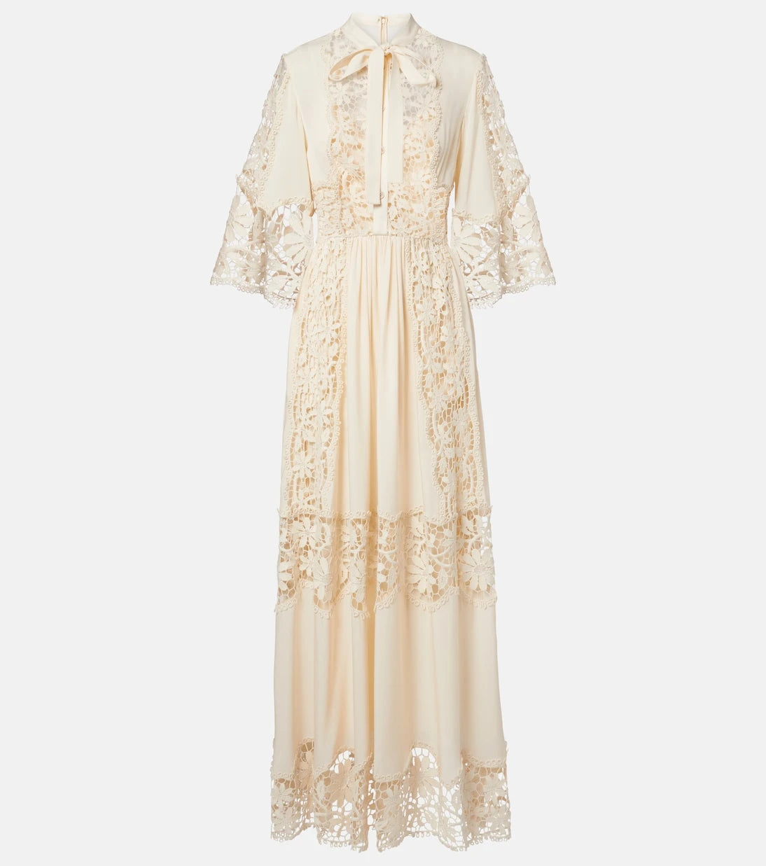 Elie Saab - Georgette and macramé gown