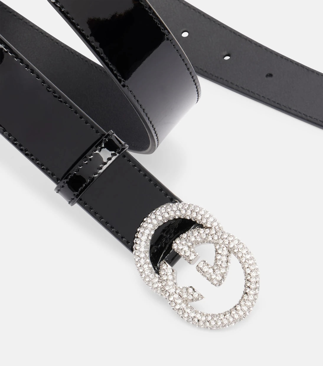 Gucci - Interlocking G patent leather belt