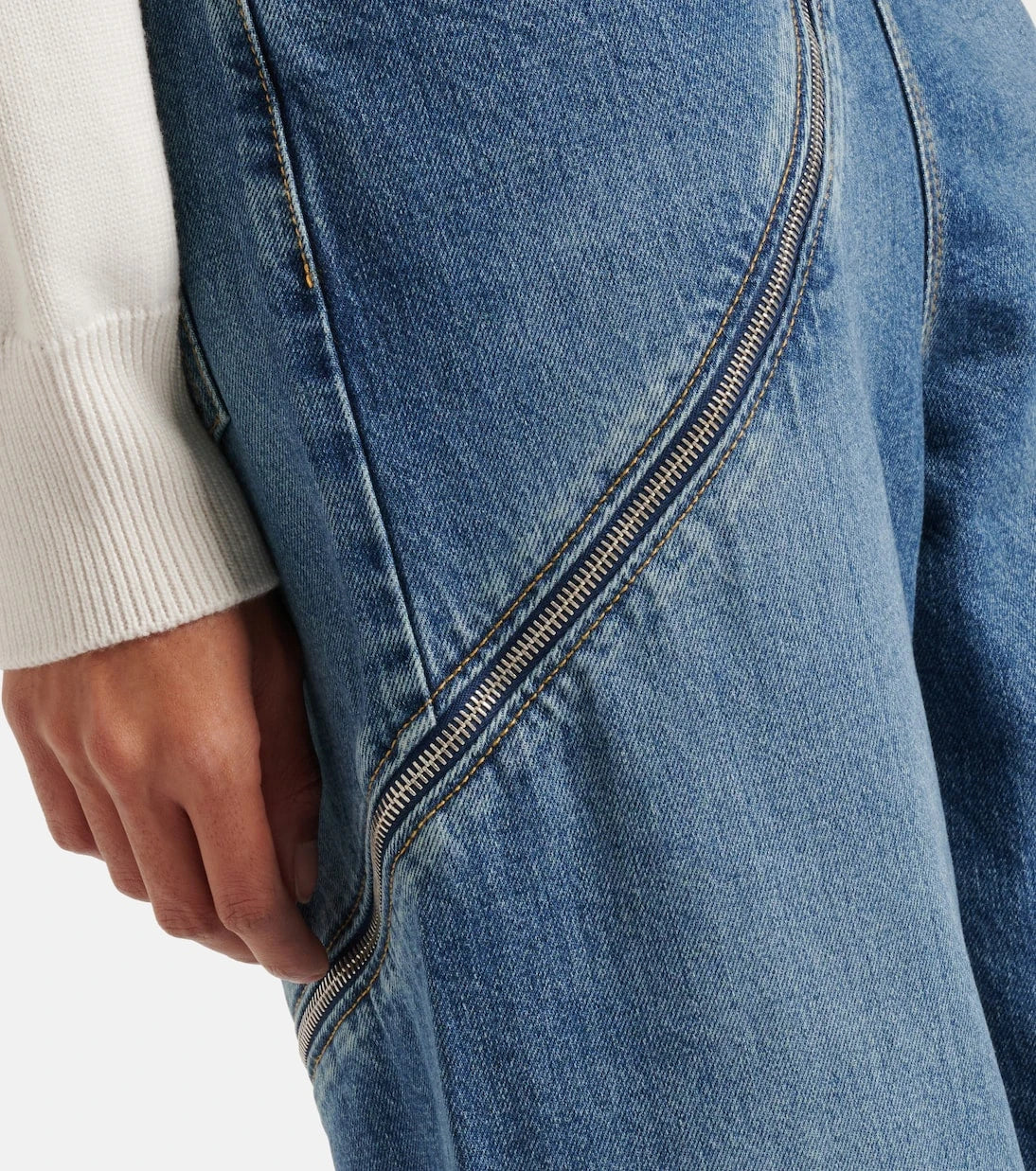 Alaïa - Zip-up wide-leg jeans