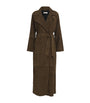 NOUR HAMMOUR Green Suede Althea Coat