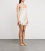 Carine Gilson Ivory Silk Lace-Trim Short Slip Dress