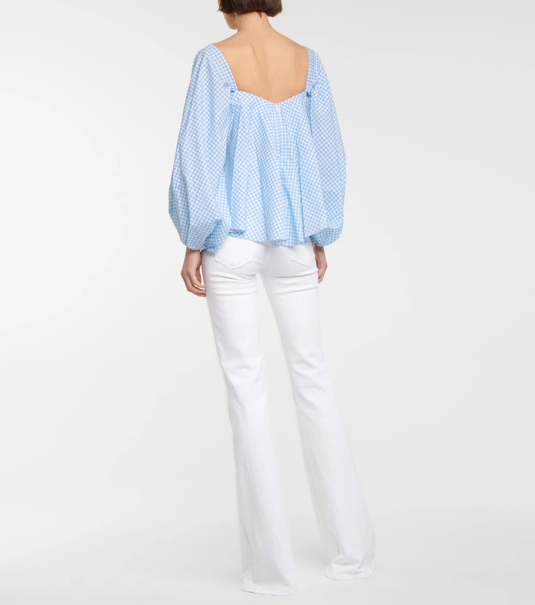 Caroline Constas - Everly gingham cotton-blend blouse