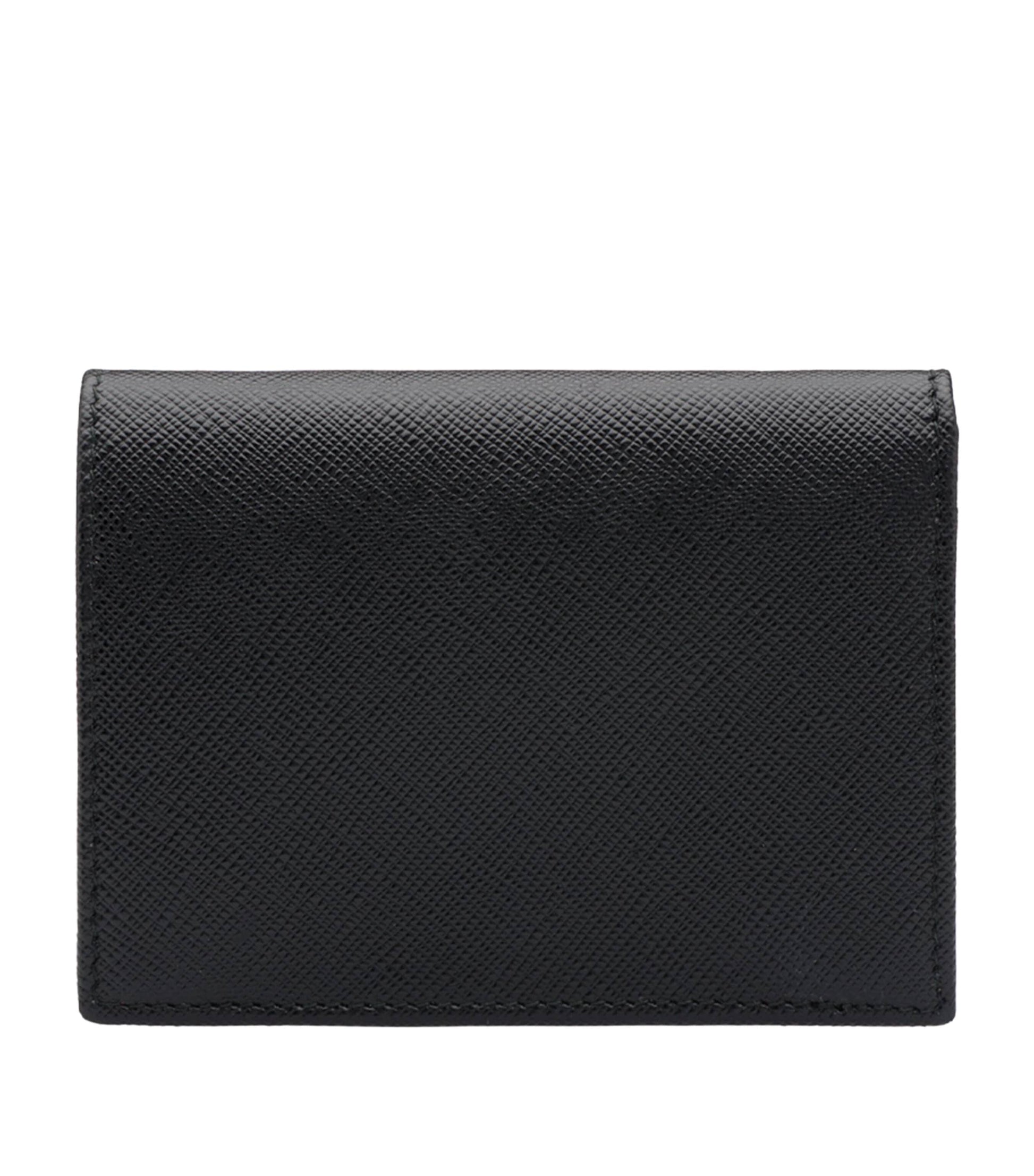 Prada Black Small Saffiano Leather Bifold Wallet